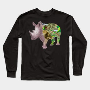 Rhino and dinosaur Long Sleeve T-Shirt